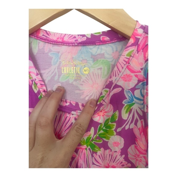 Lilly Pulitzer Luxletic Westley Tank Top Floral Colorful XXS Athleisure - Picture 2 of 3